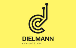 Dielmann Consulting Logo on a bright, yellow background