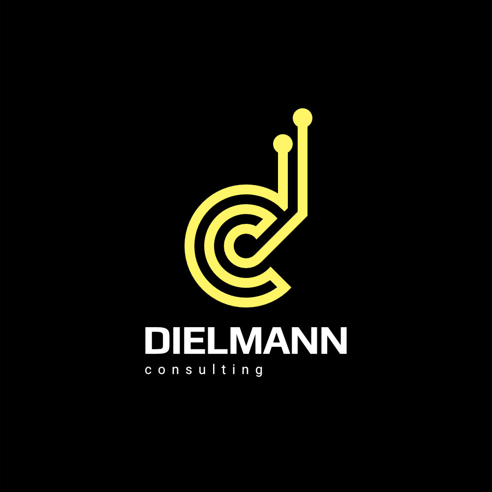 Dielmann Consulting Logo on a dark background